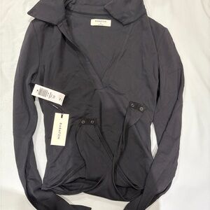 NWT Babaton Women's black polo bodysuit